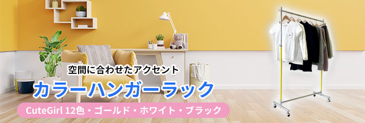 お部屋のアクセントになる「カラーハンガーラック」